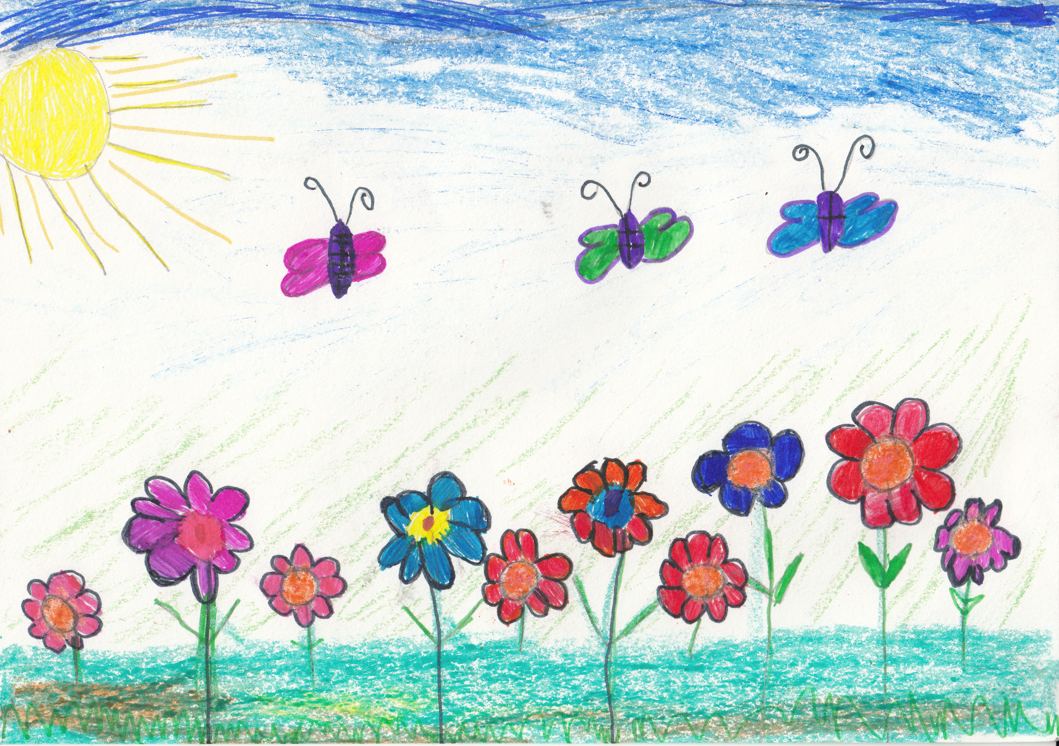 Бабочки на полянке, Любава Заболотная, 5 лет
